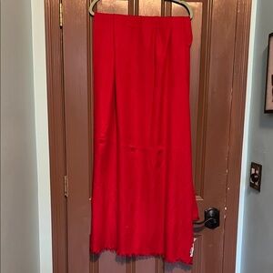 Elegant Red Silk Cashmere Scarf